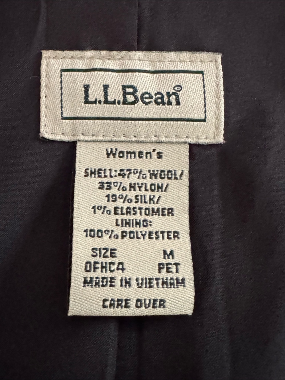 LL Bean Vintage Wool Silk Herringbone Blazer led petite - Picture 9 of 9